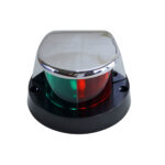 AAA LED bi-color deck mount navigation light with red port and green starboard lenses for boats