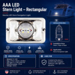 AAA rectangular LED stern light specification and stern installation position for boats