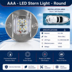 AAA LED stern light round specification and stern installation position for boats