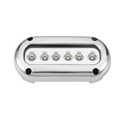 AAA oval LED underwater light with stainless steel surface-mount housing for boats and yachts