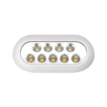 AAA oval RGBW LED underwater light with surface-mount housing for boats and yachts