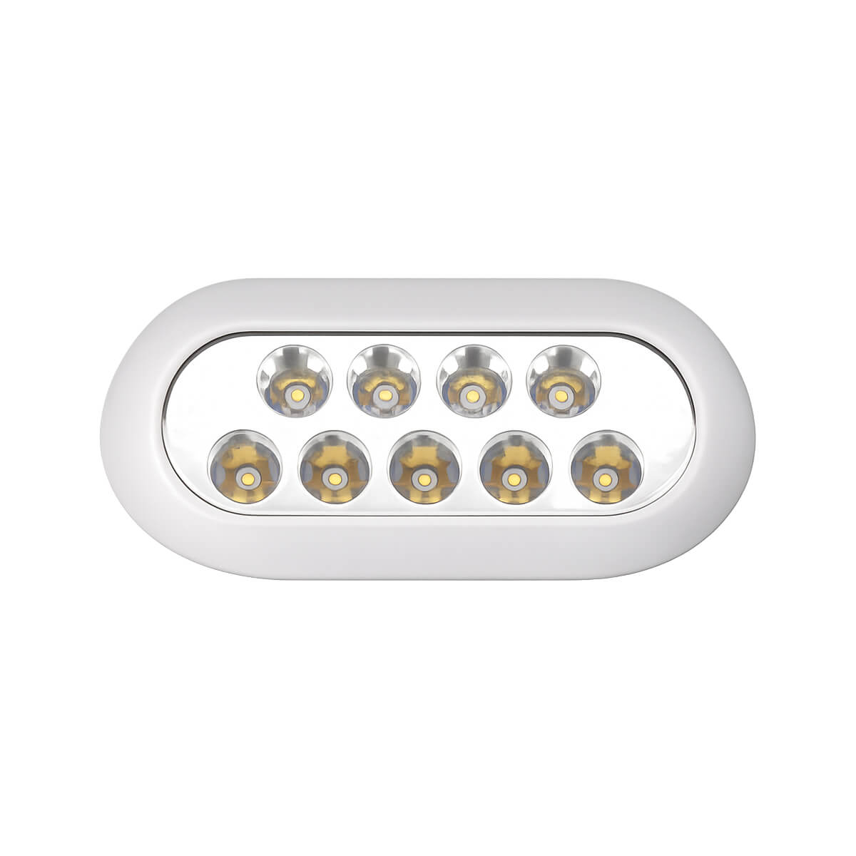 AAA Oval RGBW LED Underwater Light – Surface Mount AAA oval RGBW LED underwater light with surface-mount housing for boats and yachts