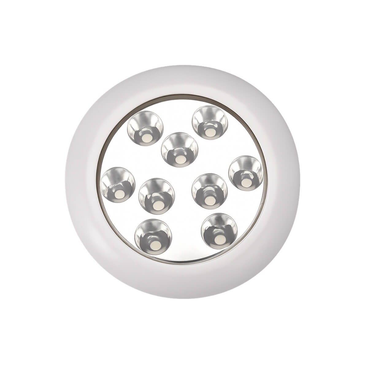 AAA Round RGBW Underwater Light – Surface Mount AAA round RGBW underwater light with surface-mount housing for boats and yachts
