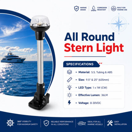 All round light for boats, stern lighting, anchor light, and marine navigation use