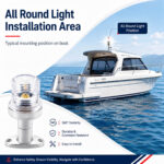 All Round Light installation position on boat stern for marine navigation lighting