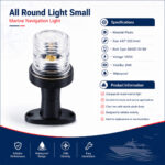 All Round Light Small specification for boat stern, kayak stern, and marine navigation lighting
