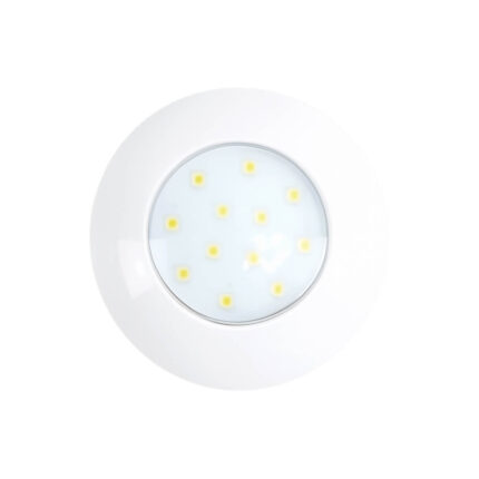 Frosted round LED interior light for boat cabins and marine interiors