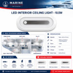 10.5W LED interior ceiling light specifications and installation guide for boats