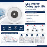 18W LED interior ceiling light specifications and installation guide for boats