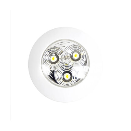Round LED interior light for boat cabins and marine interiors