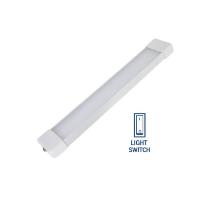 LED linear cabin light with switch for boat cabins and marine interiors