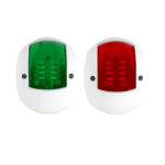 Compact LED navigation light pair with red port and green starboard side lights for boats