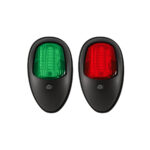 LED navigation light pair with red port and green starboard side lights for boats
