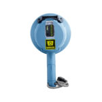 Mazuzee rechargeable marine spotlight with blue body back-side view for boats and outdoor use