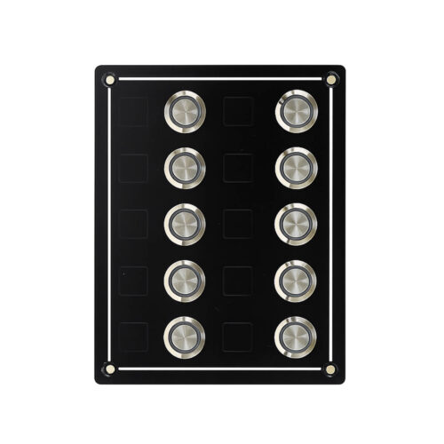 AAA 10 Gang Self-Locking Push Button Switch Panel 12–24V DC
