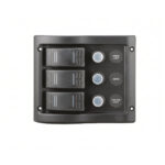 AAA 3 gang rocker switch panel for marine boats with circuit breakers and labelled switches