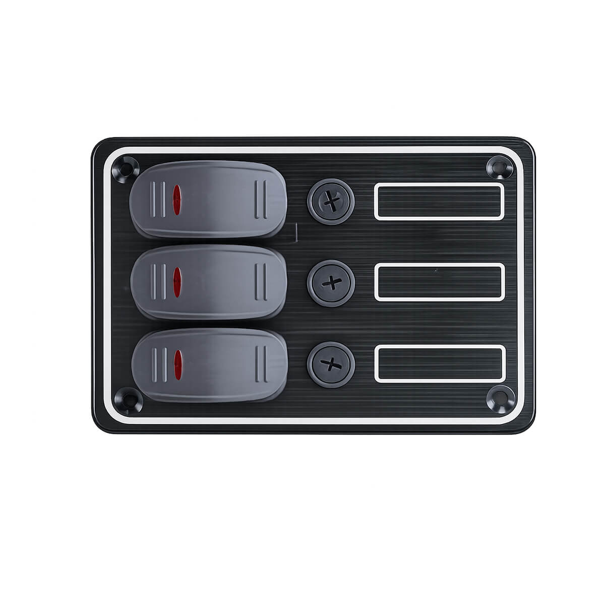 AAA 3 Gang Rocker Switch Panel with Fuses AAA 3 Gang marine rocker switch panel with fuses