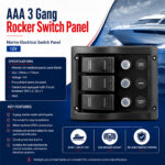 AAA 3 gang rocker switch panel specification and installation guide for marine boat electrical systems