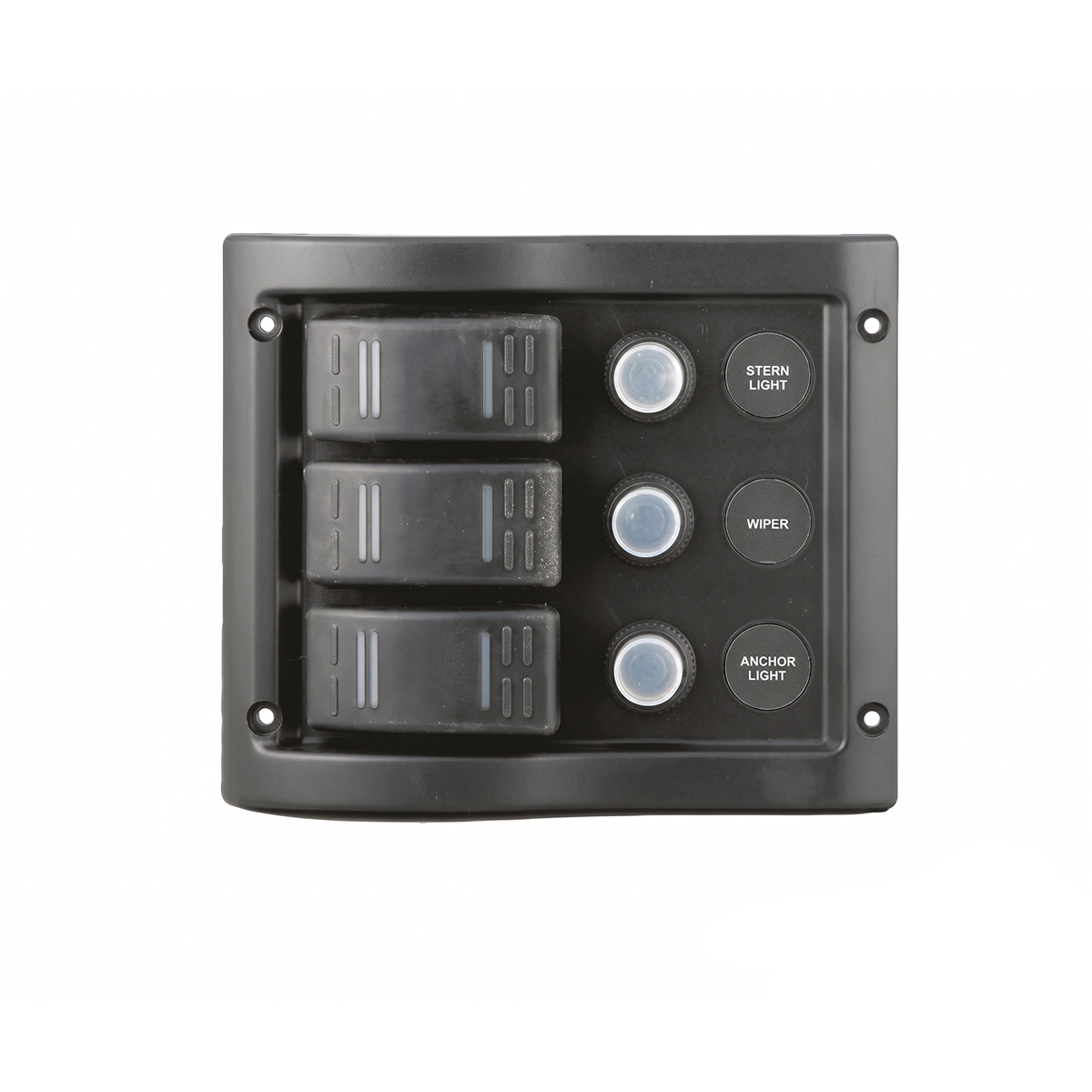 AAA 3 Gang Rocker Switch Panel AAA 3 gang rocker switch panel for marine boats with circuit breakers and labelled switches