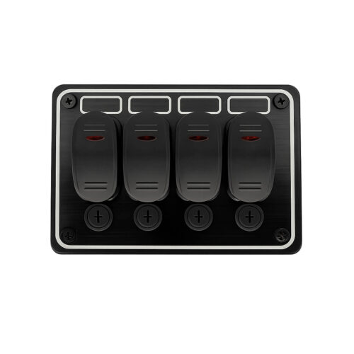 AAA 4 Gang Rocker Switch Panel with fuses for marine and boat electrical systems