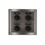 AAA 4 Gang Toggle Switch Panel with fuses for marine and boat electrical systems