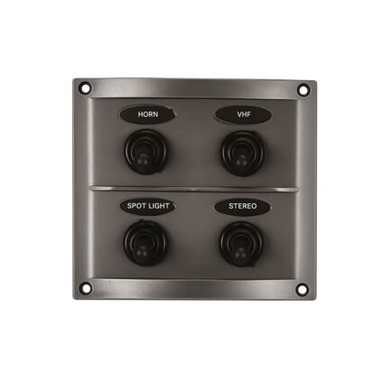 AAA 4 Gang Toggle Switch Panel with fuses for marine and boat electrical systems