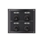 AAA 4 Gang Toggle Switch Panel with black UV-stabilised body and fuse protection