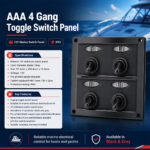 AAA 4 Gang Toggle Switch Panel specification and installation guide