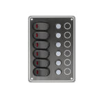 AAA 6 Gang Rocker Switch Panel with Circuit Breakers