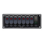 AAA 7 Gang 12V Marine Boat Rocker Switch Panel with USB Charging Port