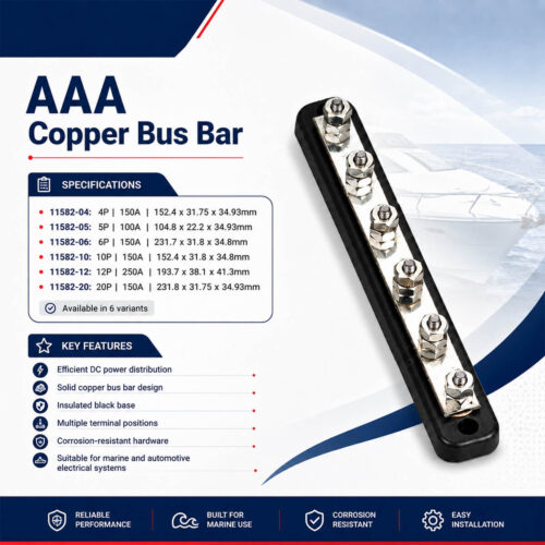 AAA Copper Bus Bar specification and installation guide for marine electrical distribution