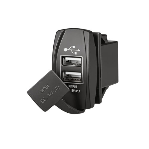 AAA dual USB charging port with protective cap for boats and marine electrical panels