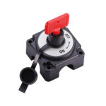 AAA mini battery switch with removable key for marine and boat electrical systems, designed for safe battery disconnect and power isolation.