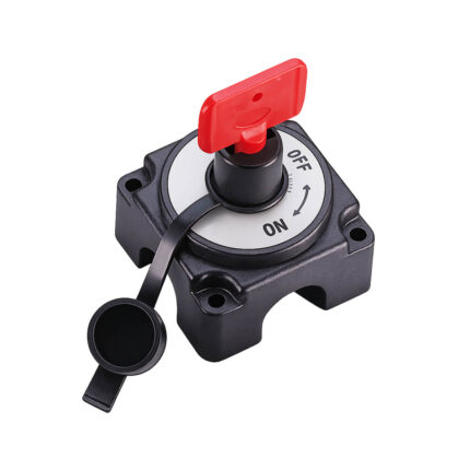 AAA mini battery switch with removable key for marine and boat electrical systems, designed for safe battery disconnect and power isolation.