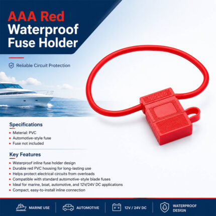 AAA red waterproof fuse holder specifications and installation guide for marine and boat electrical wiring