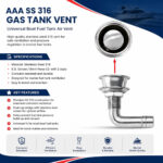 AAA SS 316 Gas Tank Vent – Universal Boat Fuel Tank Air Vent - Image 2