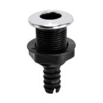 AAA straight thru hull fitting with stainless steel top cover for marine hose port, water outlet, and thru hull connector
