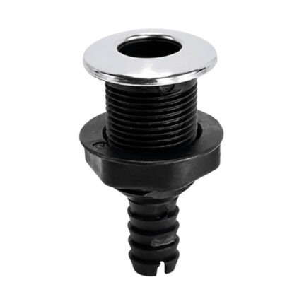 AAA straight thru hull fitting with stainless steel top cover for marine hose port, water outlet, and thru hull connector