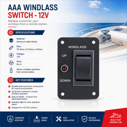 AAA 12V windlass switch specifications and installation guide for remote anchor winch control
