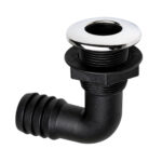 CANSB 90 degree thru hull fitting with SS top cover for marine boat water outlet and thru hull connector