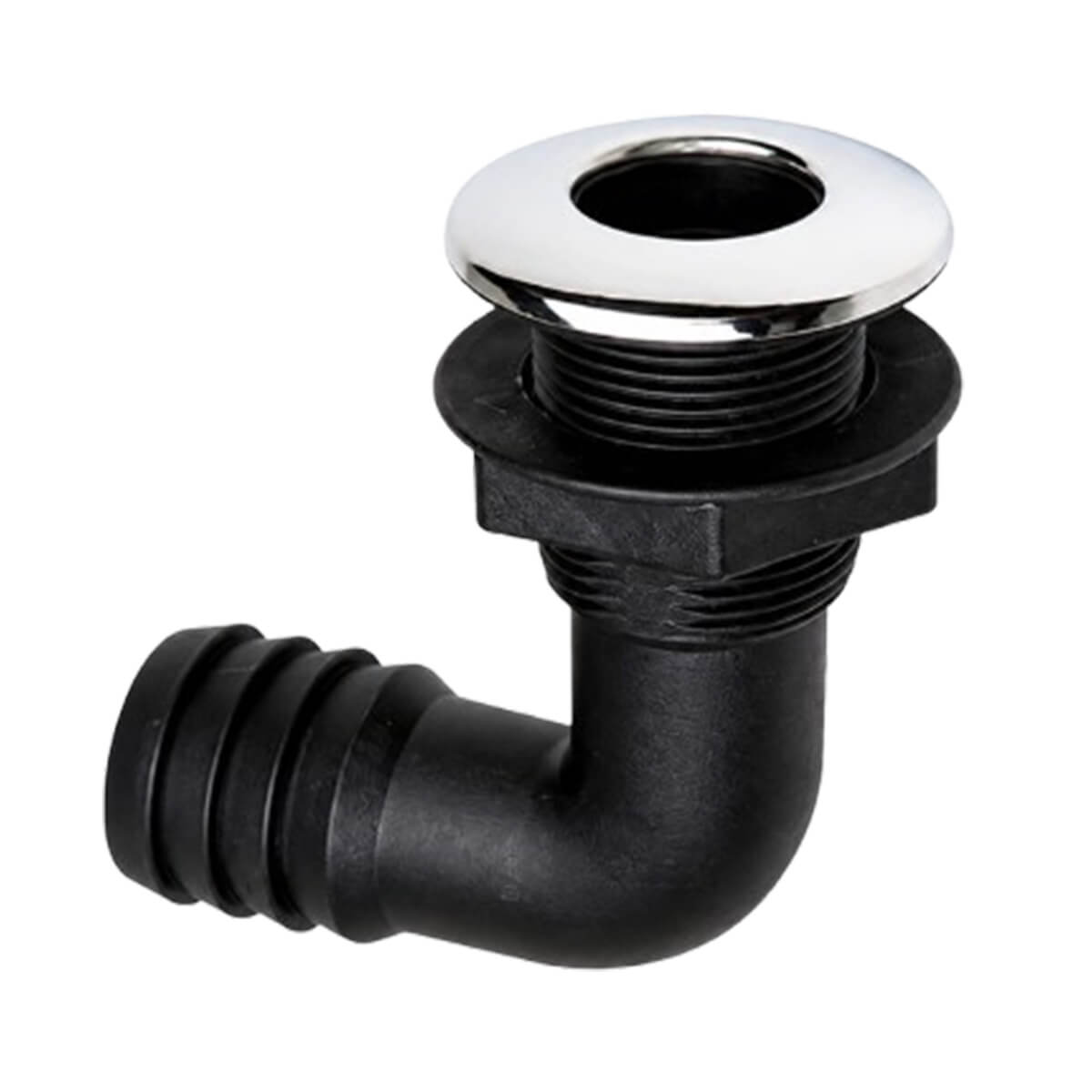 CANSB 90° Thru Hull Fitting With SS Top Cover Marine Water Outlet CANSB 90 degree thru hull fitting with SS top cover for marine boat water outlet and thru hull connector