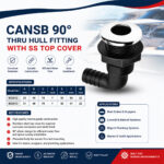 CANSB 90° Thru Hull Fitting With SS Top Cover - Image 3