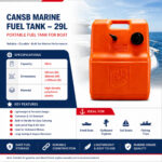 CANSB Marine Fuel Tank 29L Portable Fuel Tank For Boat Specification and Installation guide with product details and setup instructions