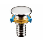 Chrome Plated Brass Fuel Tank Vent – Boat Gas Tank Air Breather with 16 mm hose connection for efficient marine fuel tank ventilation.