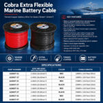 Cobra Extra Flexible Marine Battery Cable 16mm²-50mm² specification and installation guide for tinned copper boat battery wiring systems