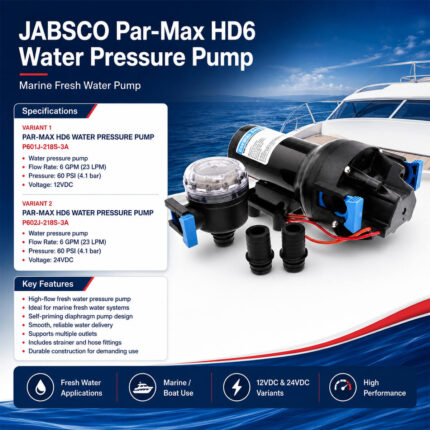 JABSCO Par-Max HD6 Water Pressure Pump marine fresh water pump specification and installation guide