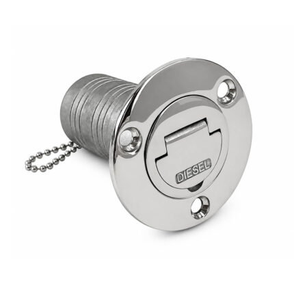 Key Free Stainless Steel Diesel Deck Fill 1-1/2" & 2" Inch designed for secure marine diesel tank filling on boats