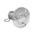 Key Free Stainless Steel Fuel Deck Fill 1-1/2 and 2 Inch designed for boat fuel tanks and marine refueling applications