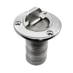 Key Free Stainless Steel Fuel Deck Fill 1-1/2" & 2" Inch boat deck filler designed for secure marine fuel tank filling