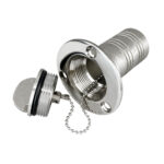 Key Free Stainless Steel Water Deck Fill 1-1/2" & 2" Inch gallery view showing boat deck filler details and key-free cap design